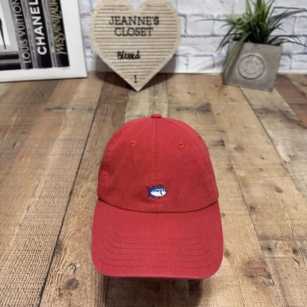 Southern Tide The Skipjack Hat Cap Strap Back Red Cotton Adjustable